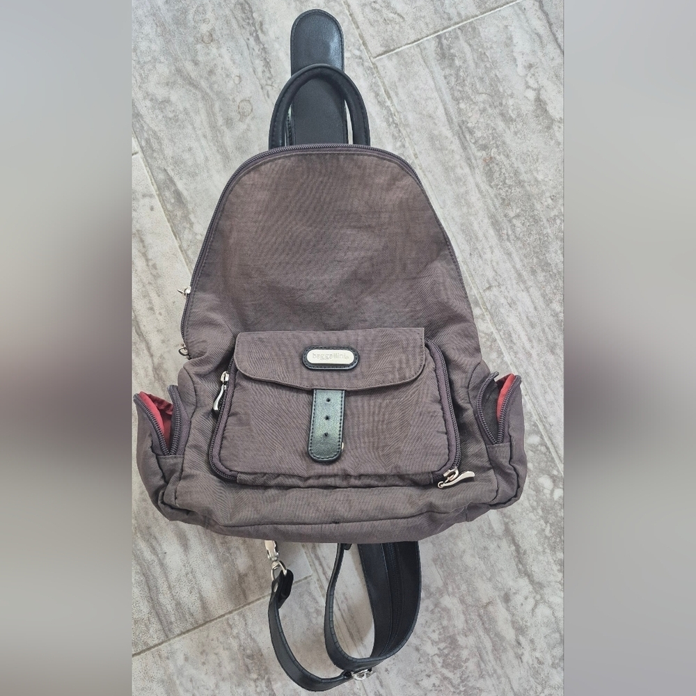 Baggallini Dark Brown Backpack with Black Details